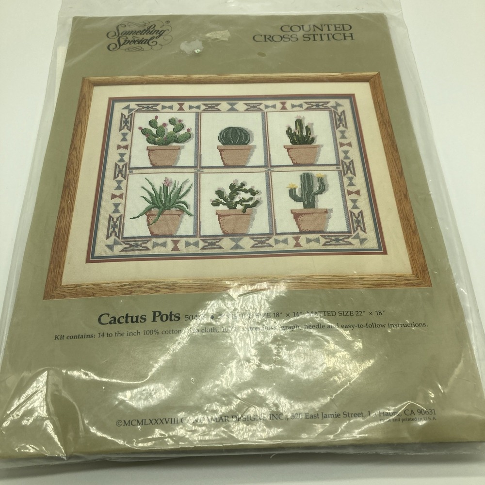 Something Special 50415 CACTUS Pots 22"x18" Counted Cross Stitch Kit Southwesten